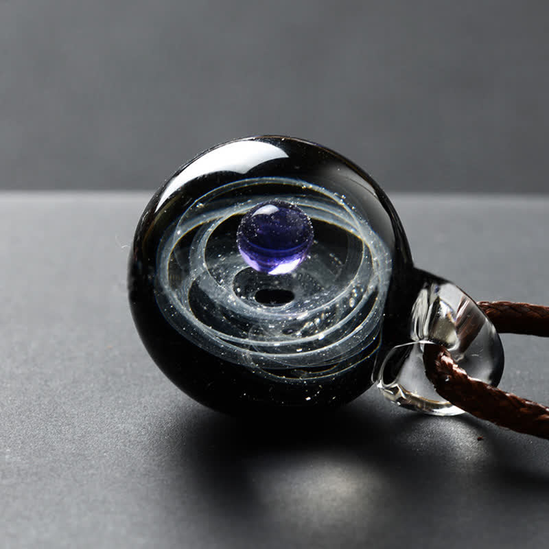 Collana in vetro con cielo stellato cosmico Olivenorma