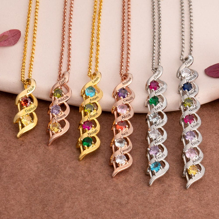 Collana personalizzata con incisioni e pietre portafortuna da 1 a 6
