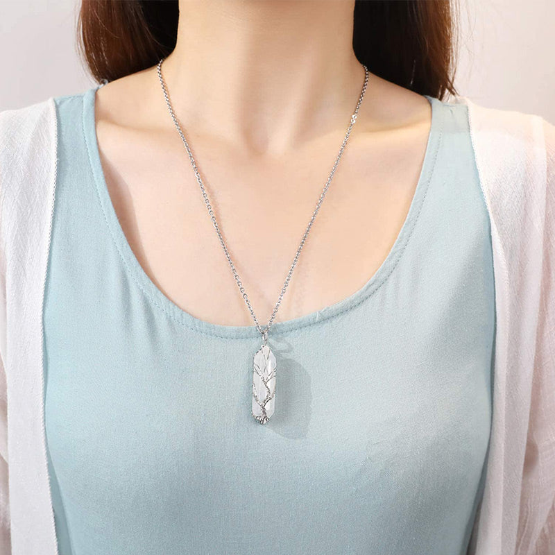 Collana in cristallo Olivenorma con pietra preziosa dell'albero della vita