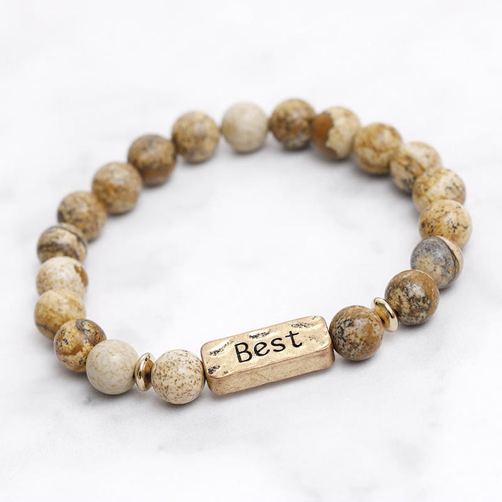 Bracciale con la migliore incisione in pietra preziosa naturale Olivenorma
