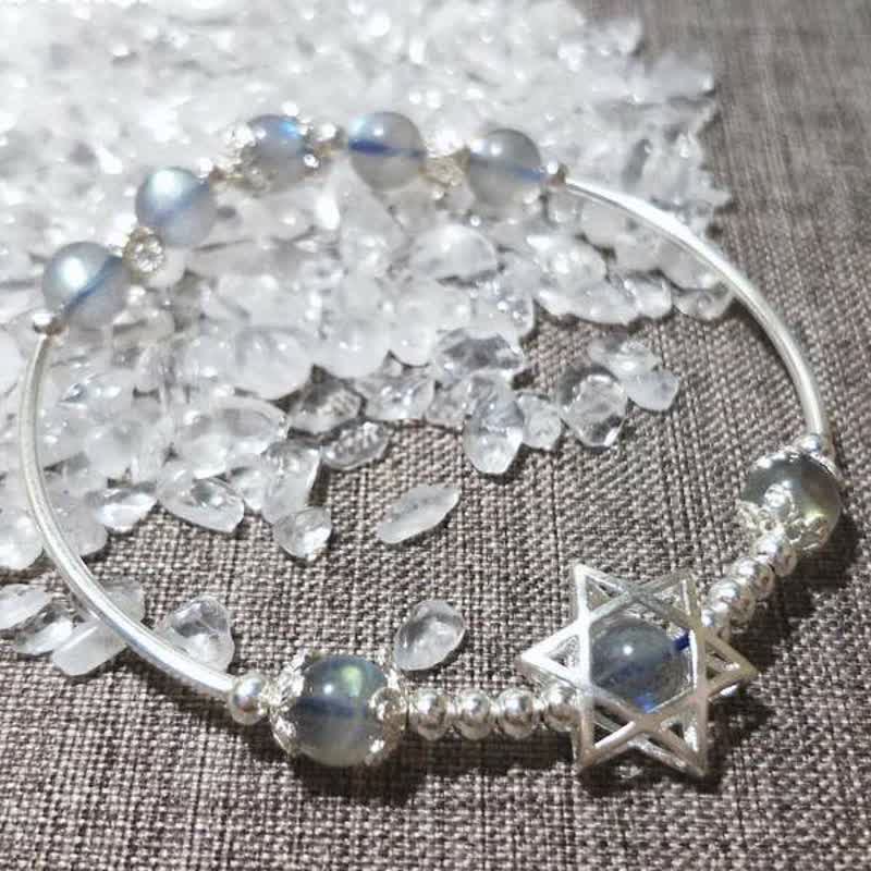 Bracciale Olivenorma Moonstone Esagramma