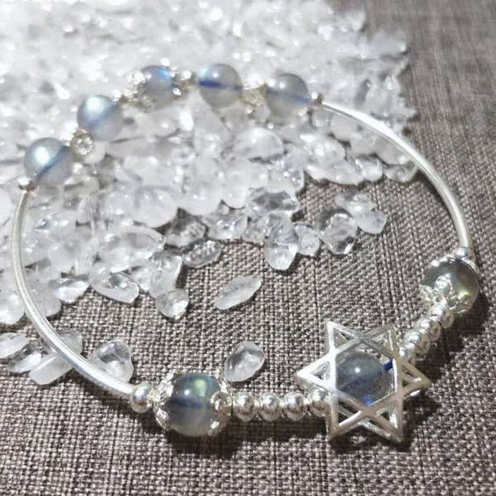 Bracciale Olivenorma Moonstone Esagramma