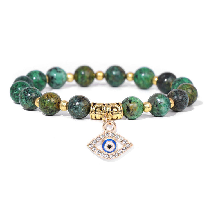 Bracciale con ciondolo malocchio in pietra naturale Olivenorma