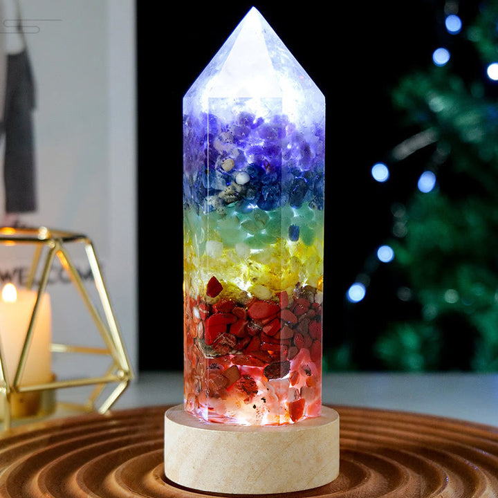 Lampada in cristallo di quarzo rosa naturale dei chakra Olivenorma