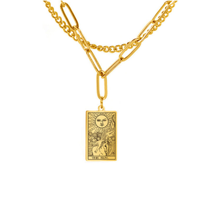 Collana a doppia catena con carta dei tarocchi Olivenorma