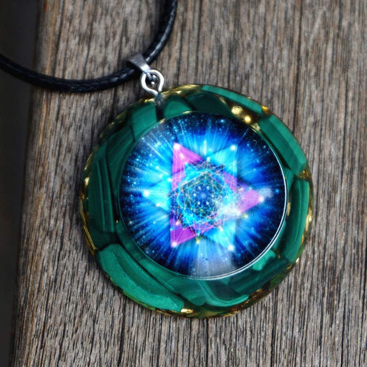 Collana Olivenorma Malachite Cubo Reki di Metatron
