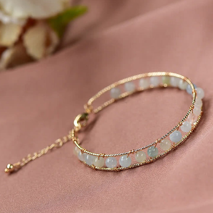 Bracciale con pietra preziosa morganite naturale 