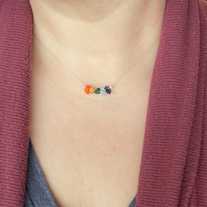 Collana girocollo con segno zodiacale in pietra naturale Olivenorma 