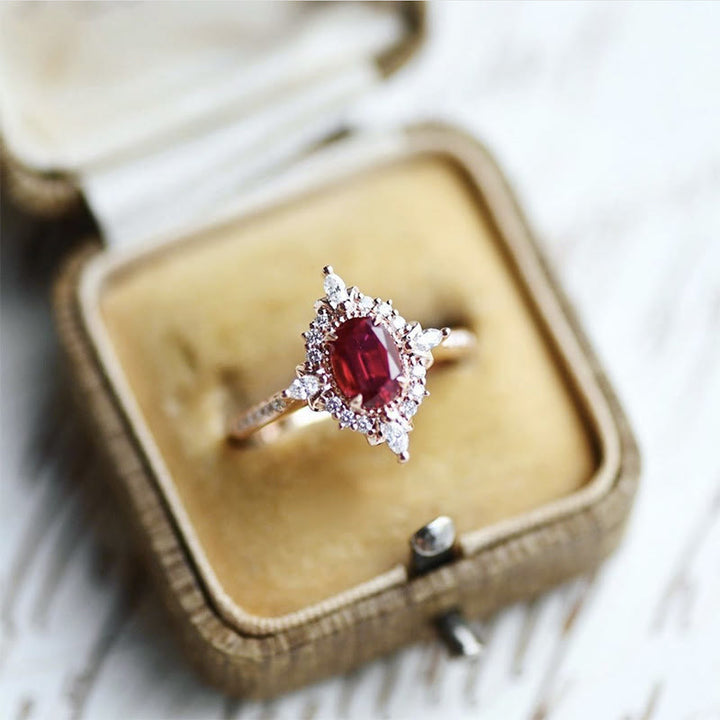 Anello Atmosfera "Miss Rose" in rubino vintage Olivenorma 