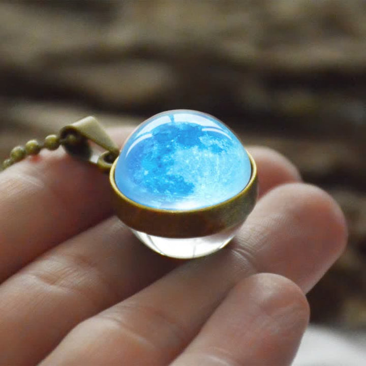 Collana con sfera in vetro di luna e colori Olivenorma