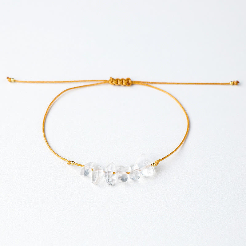 Bracciale intrecciato con pietre preziose irregolari "Nature's Healing Wishes" Olivenorma