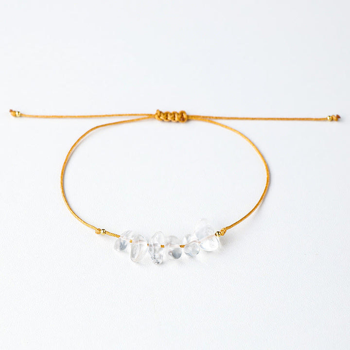 Bracciale intrecciato con pietre preziose irregolari "Nature's Healing Wishes" Olivenorma