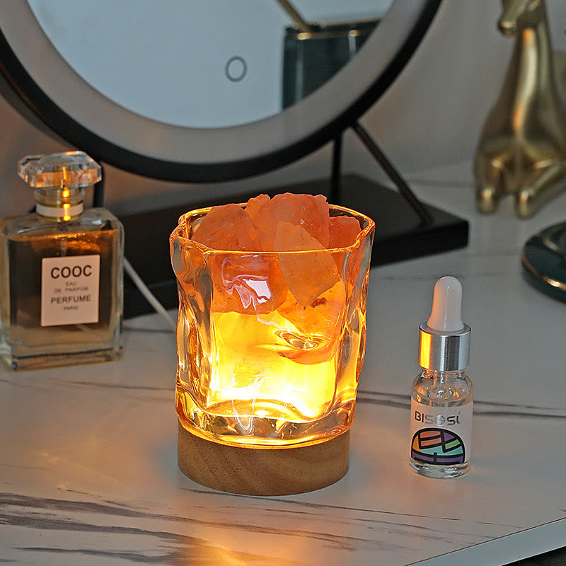 Olivenorma Lampada per aromaterapia con cristalli di oli essenziali in pietra di vetro irregolare 