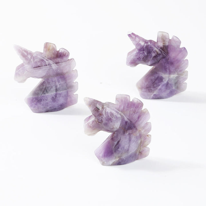 Olivenorma 2 pollici cristallo naturale unicorno figurina decorazione pietra preziosa 