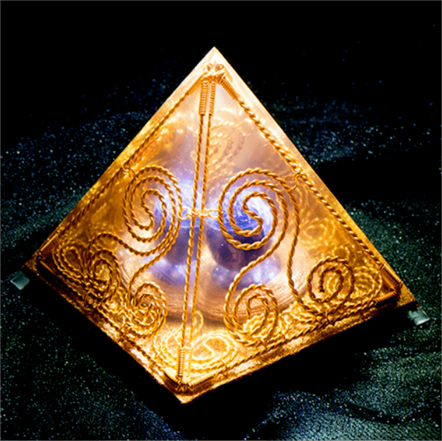 Cubo Tripla Elica Olivenorma - Antico Totem Egizio Piramide di Orgone Ametista