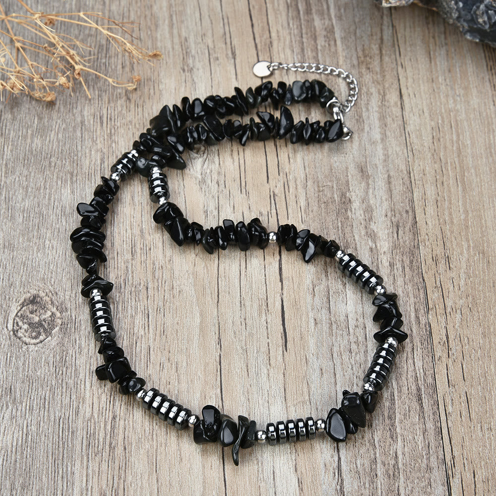 Collana di cristallo irregolare in pietra naturale Olivenorma