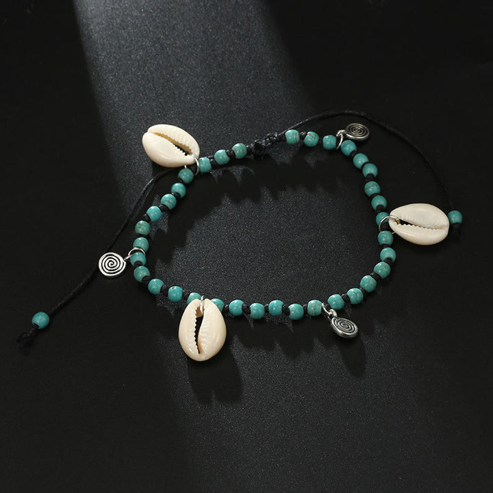 Olivenorma Bracciale Cavigliera con Ciondolo in Perline di Turchese Naturale