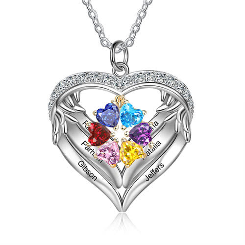 Olivenorma Collana regalo personalizzata con pietra portafortuna e nome inciso CZ