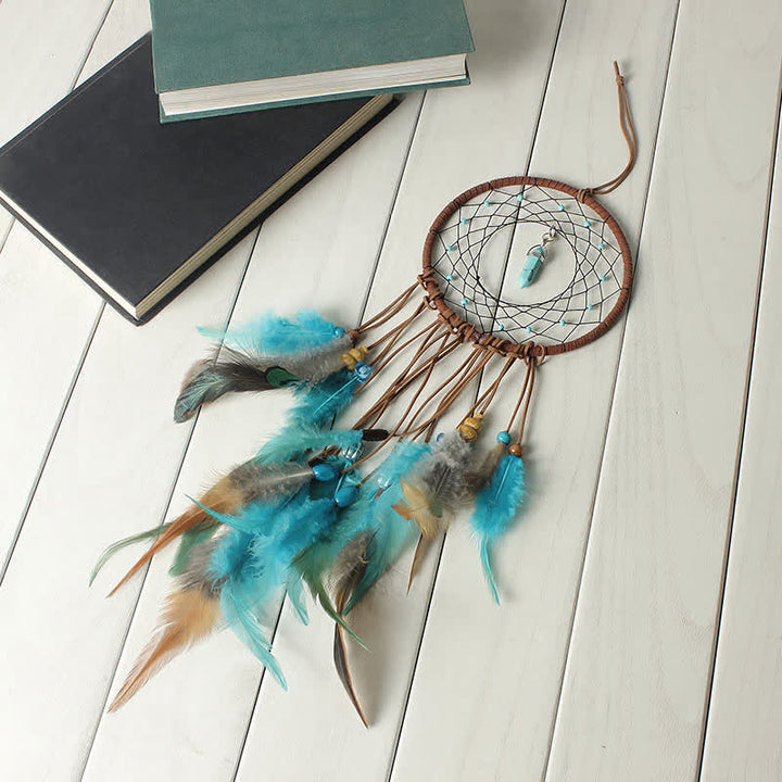 Olivenorma Amazzonite Blue Crystal Dream Catcher
