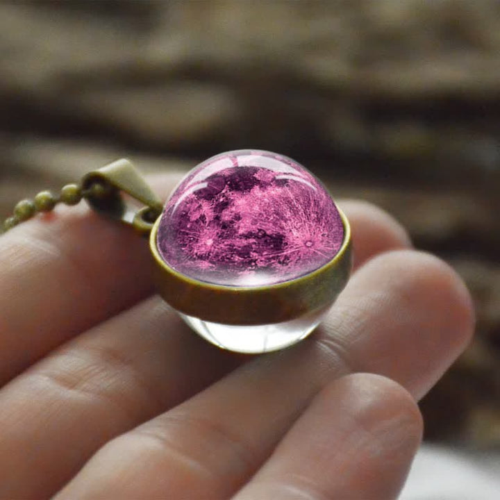 Collana con sfera in vetro di luna e colori Olivenorma