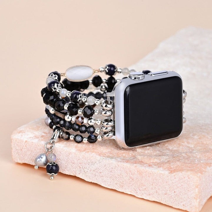 Olivenorma Ossidiana Agata Bianca Apple Watch Strap Bracciale Avvolgente 