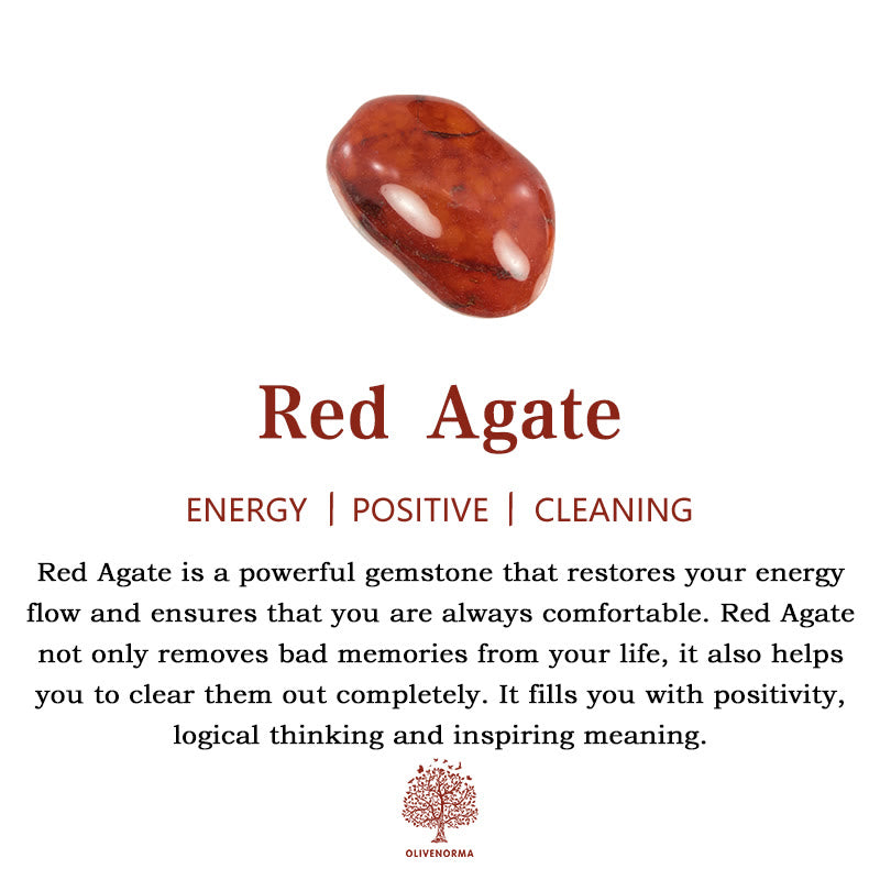 Olivenorma Protezione dalle Energie Negative Bracciale Agata Rossa