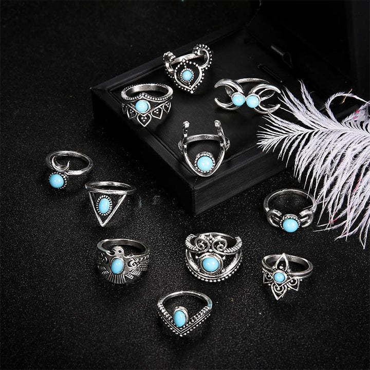 Set di anelli turchesi