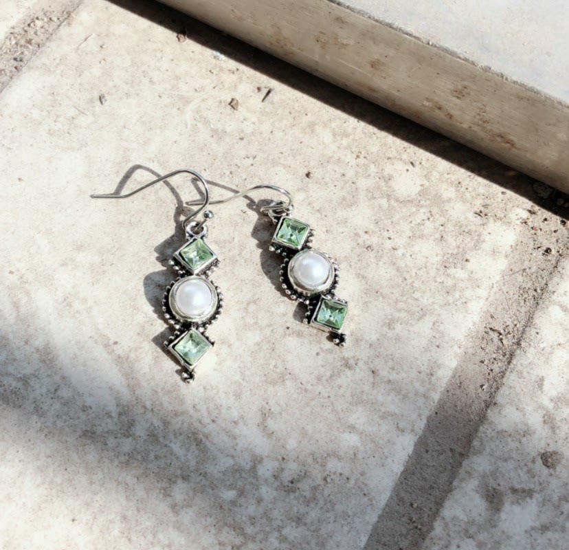 Orecchini vintage in perle tailandesi e smeraldi Olivenorma - image 3