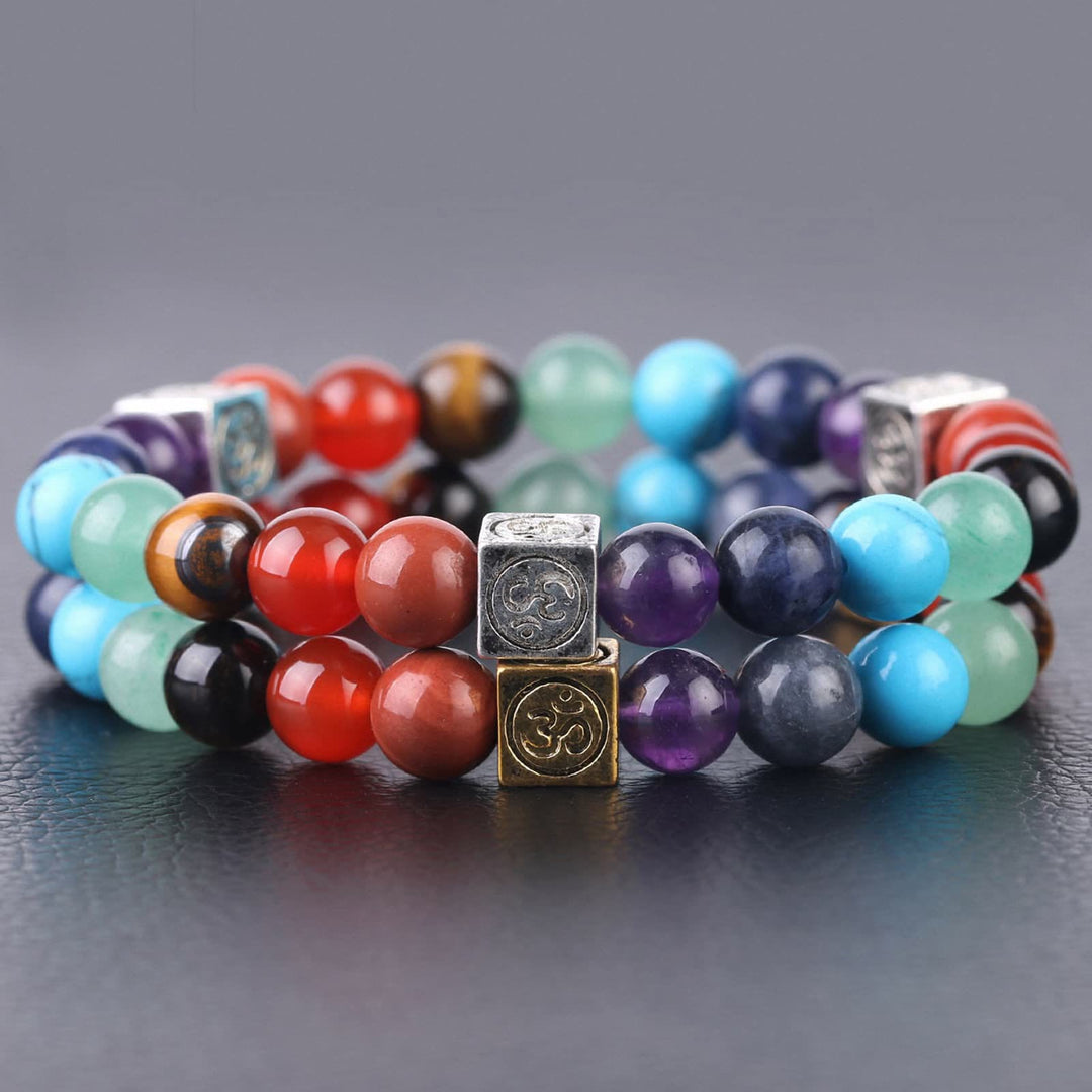 Olivenorma Bracciale Yoga con Perline Multicolore 7 Chakra