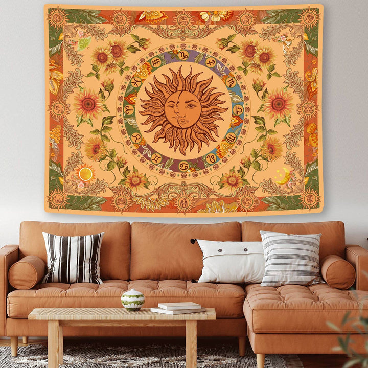 Olivenorma Arazzo Girasole Sole e Luna Giallo Arancione