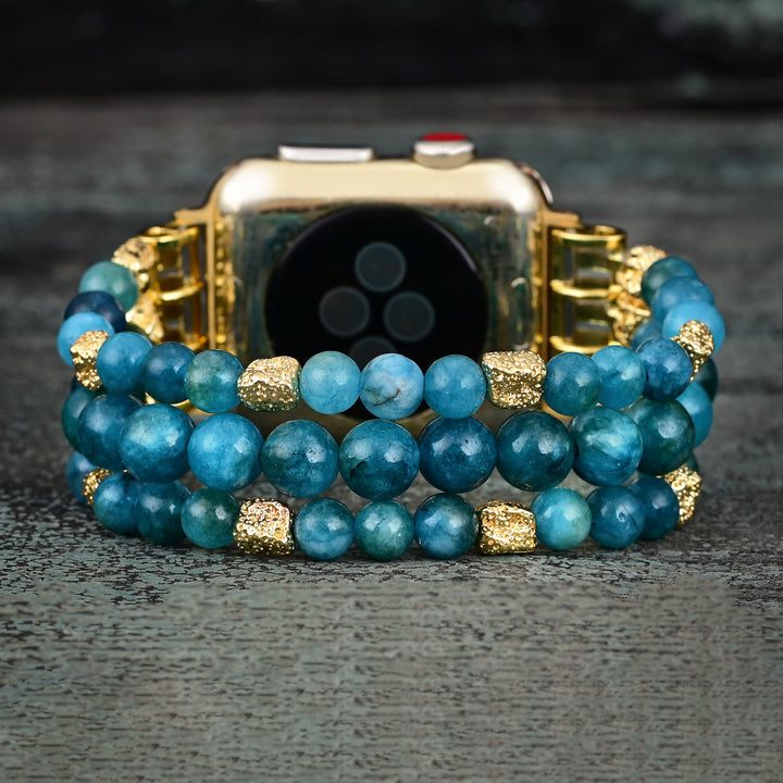 Cinturino elastico per Apple Watch Olivenorma Blue Apatite Beaded 