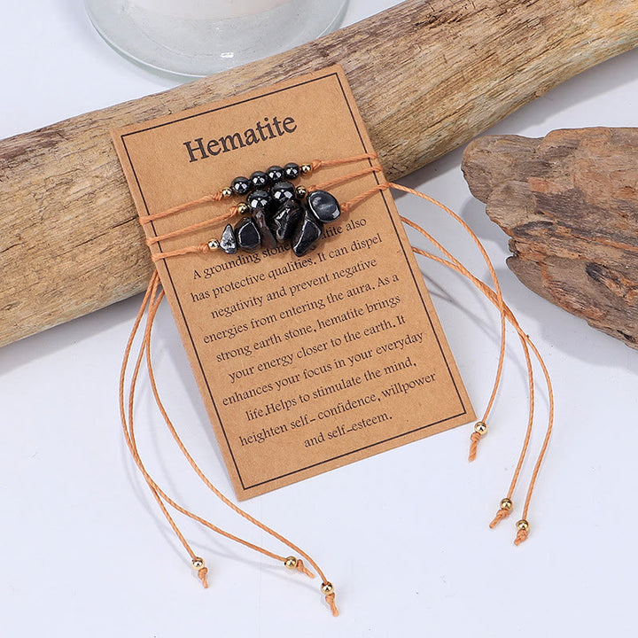 Bracciale Olivenorma Gravel intrecciato con perline 