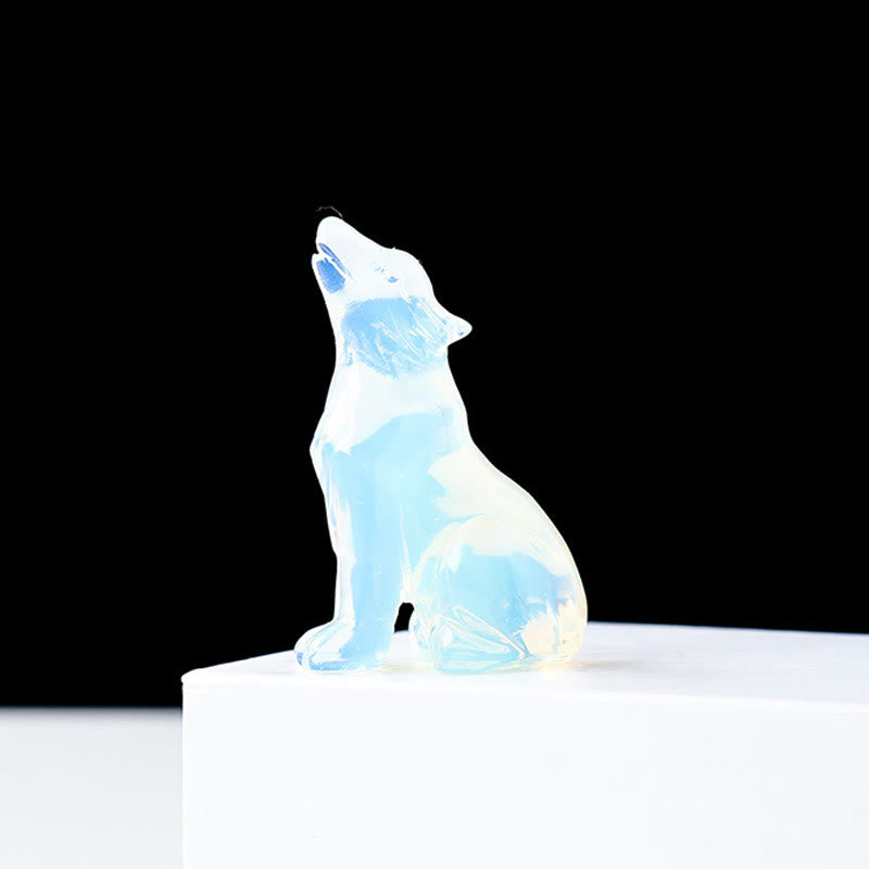 Decorazione in pietra preziosa di cristallo naturale Olivenorma Little Wolf Boy