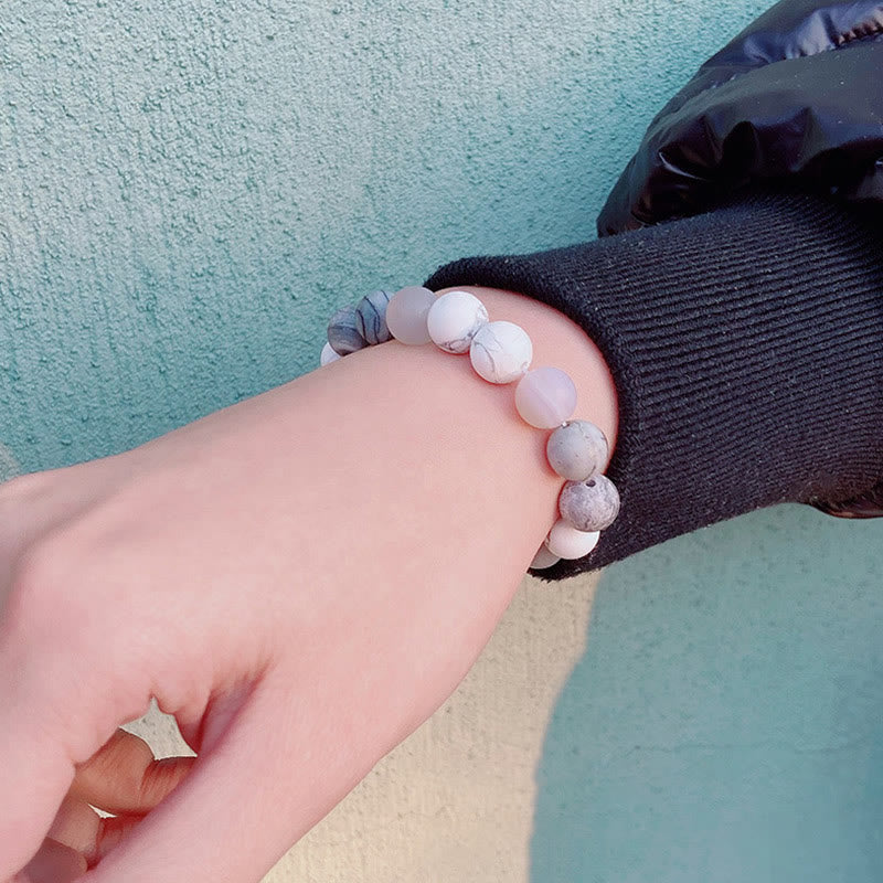 Olivenorma Bracciale Pianeta in Perline Naturali Satinate da 10 mm 