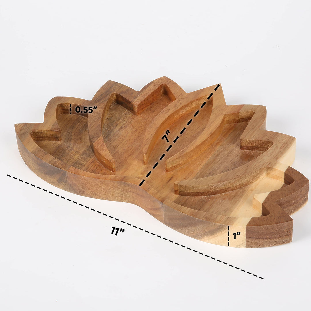 Vassoio espositivo in legno di loto Olivenorma , contenitore in cristallo