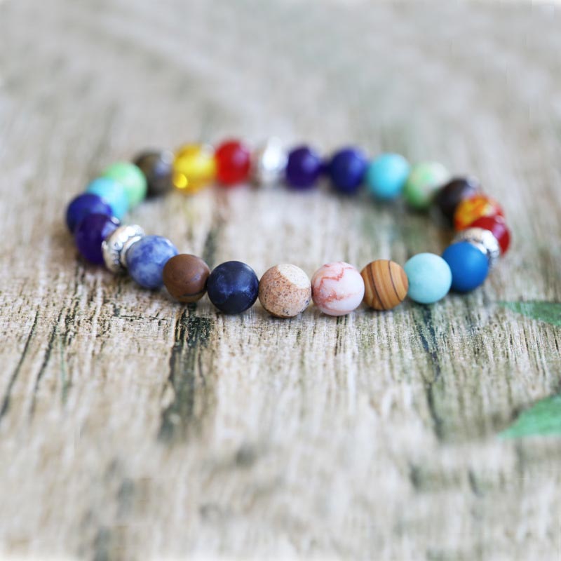 Bracciale dei sette chakra del pianeta cosmico