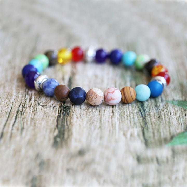 Bracciale dei sette chakra del pianeta cosmico