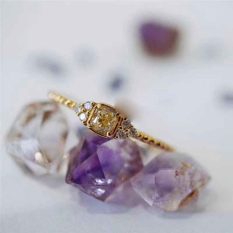 Anello Olivenorma Delicato Citrino Naturale 