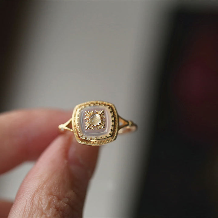 Anello vintage in quarzo trasparente quadrato Olivenorma - Adjustable - image 5