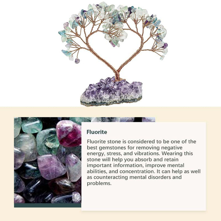 Pietra di cristallo naturale Amore Feng Shui Albero