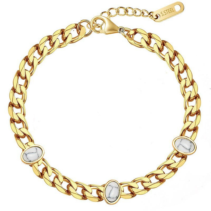 Olivenorma Set di bracciali impilabili con stelle turchesi naturali