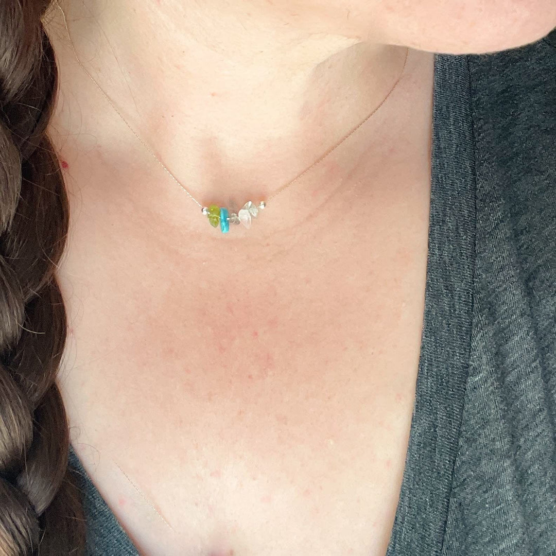 Collana girocollo con segno zodiacale in pietra naturale Olivenorma 