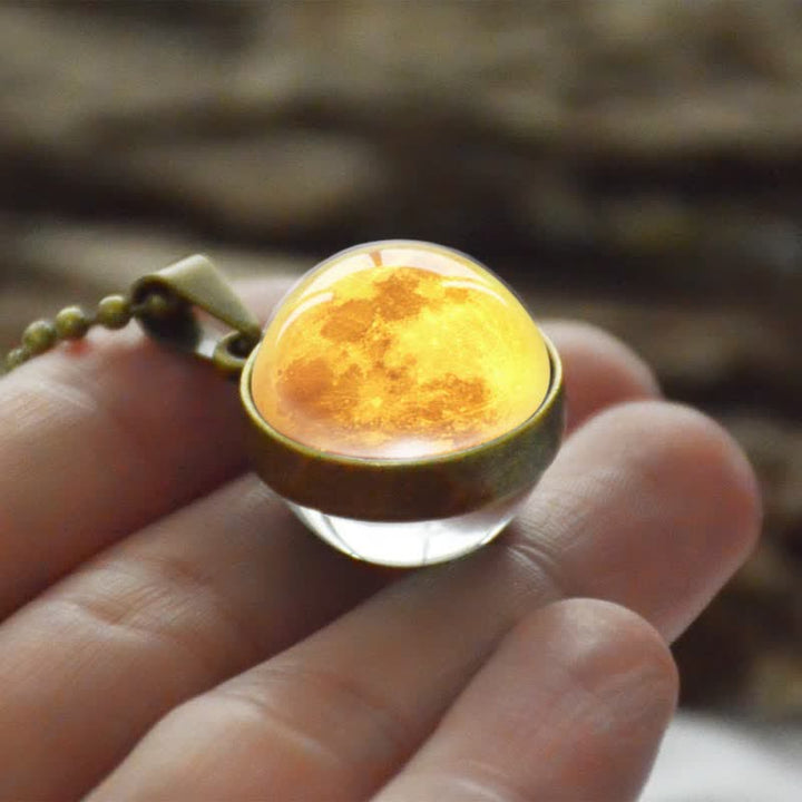 Collana con sfera in vetro di luna e colori Olivenorma