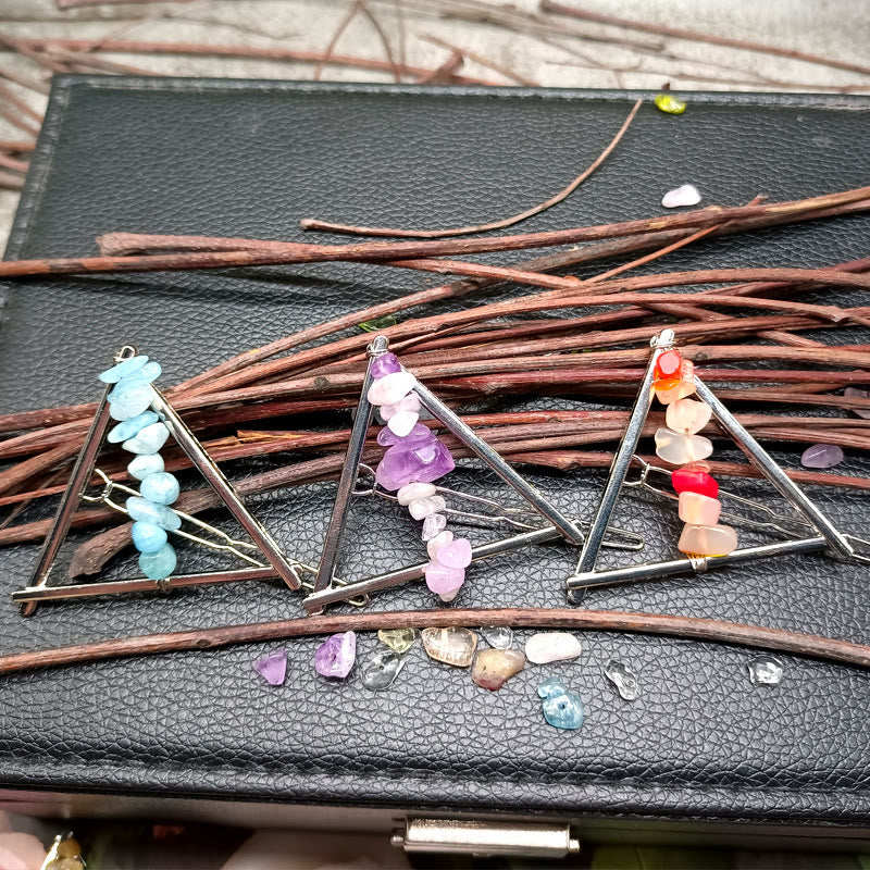 Olivenorma Crystal Triangle Ghiaia Geometrico Accessori per Capelli Pettine Forcina 