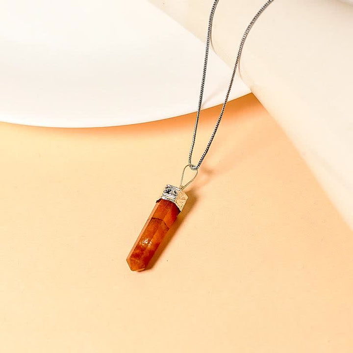 Collana con ciondolo a forma di matita in corniola naturale Olivenorma