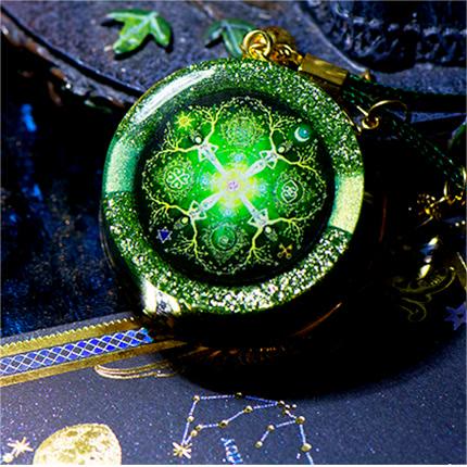 Olivenorma Stella Luna Sole Quattro Elementi Reiki Ciondolo Orgone Collana 