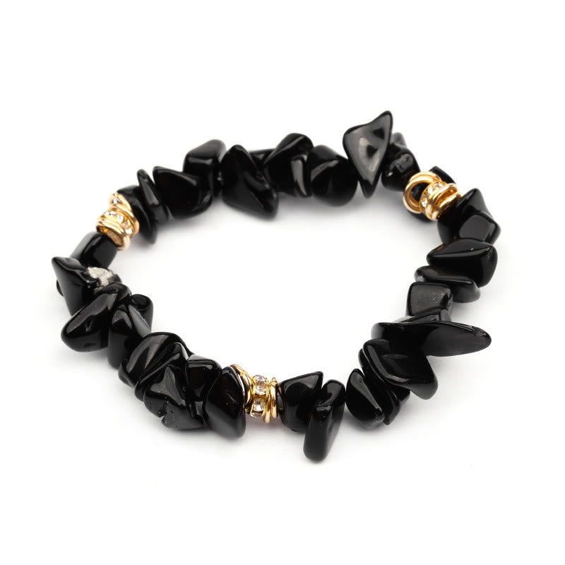 Bracciale Olivenorma con perline di cristallo frantumato e pietra irregolare