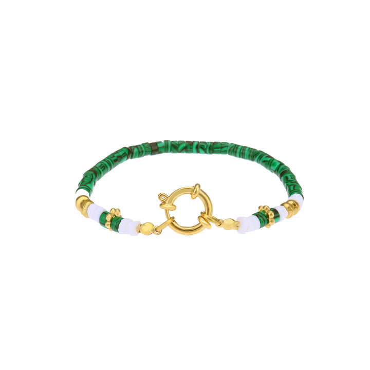 Set di bracciale impilabile Olivenorma Natural Stone in acciaio al titanio 