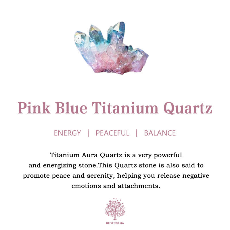 Olivenorma Corona in quarzo rosa e titanio blu con centrotavola in cristallo 