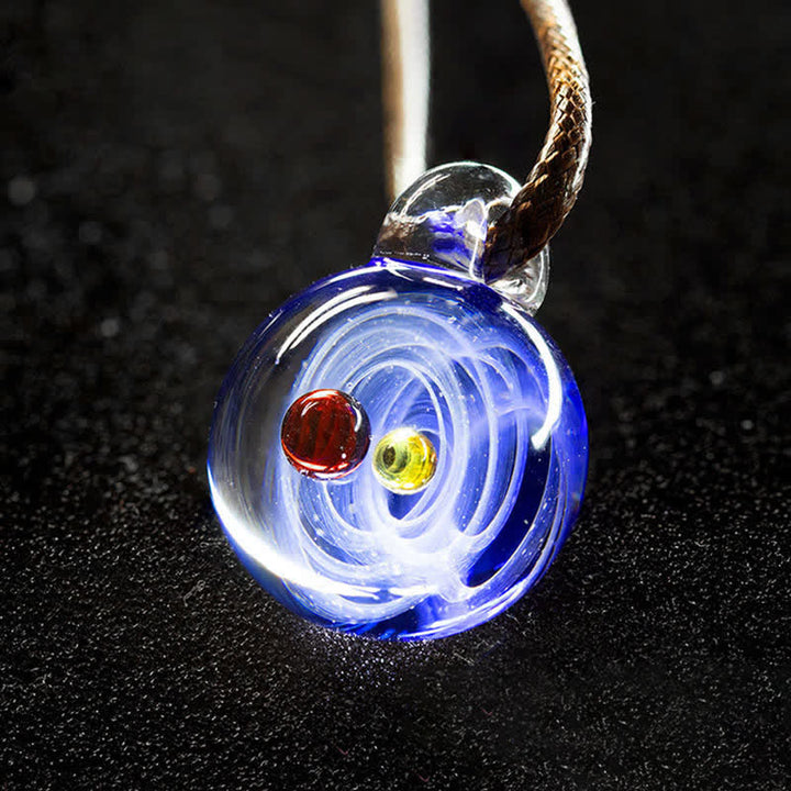 Collana in vetro con cielo stellato cosmico Olivenorma